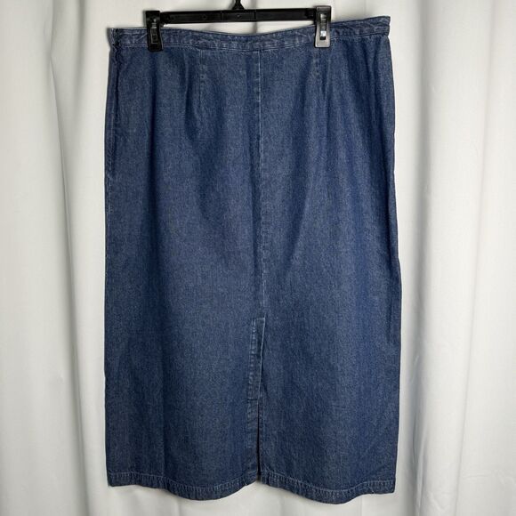 Westbound Embroidery Christmas Tree And Presents Denim Maxi Skirt Sz 16 - Picture 4 of 6